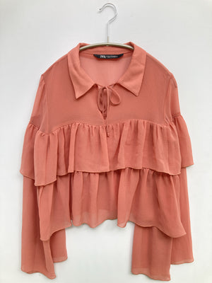 ZARA/ザラ/シャツ/ブラウス/トップス/ピンク/EUR XS/USA XS/MEX 24