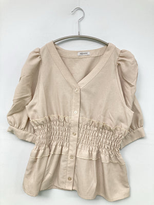 aquaist/アクアイスト/シャツ/ブラウス/トップス/ベージュ/M