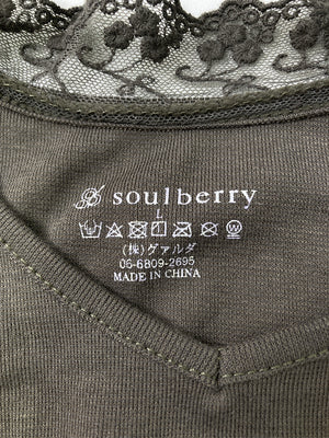 SOUL BERRY/ソウルベリー/Tシャツ/カットソー/トップス/グレー/L