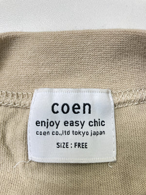 coen/コーエン/Tシャツ/カットソー/トップス/ベージュ/FREE
