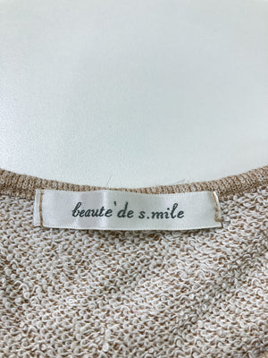 beaute' de s.mile/Tシャツ/カットソー/トップス/ベージュ/L バスト86~94 身長154~162