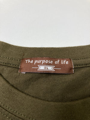 The purpose of life/Tシャツ/カットソー/トップス/カーキ/3L