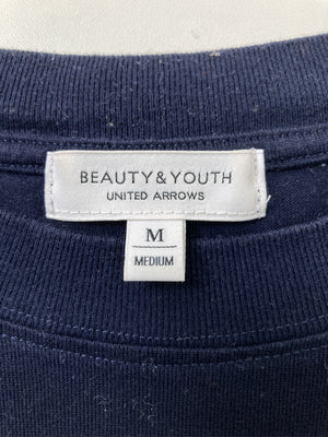 BEAUTY&YOUTH/ビューティーアンドユース/Tシャツ/カットソー/トップス/ネイビー/M