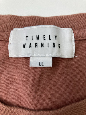 TIMELY WARNING/タイムリーワーニング/Tシャツ/カットソー/トップス/ブラウン/LL