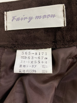 Fairy moon/ミモレ/半端丈スカート/スカート/ブラウン/ウエスト63-67cm スカート丈55+4