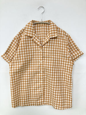 LAUIR/ラウアー/シャツ/ブラウス/トップス/ブラウン/M