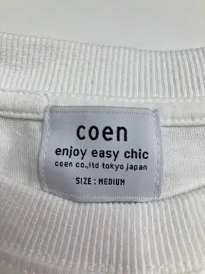 coen/コーエン/Tシャツ/カットソー/トップス/ホワイト/MEDIUM