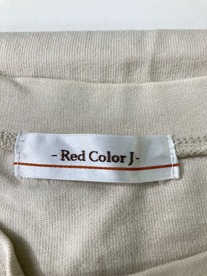 Red color j/Tシャツ/カットソー/トップス/ベージュ/L