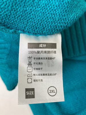 YWFG/ニット/セーター/トップス/ブルー/2XL