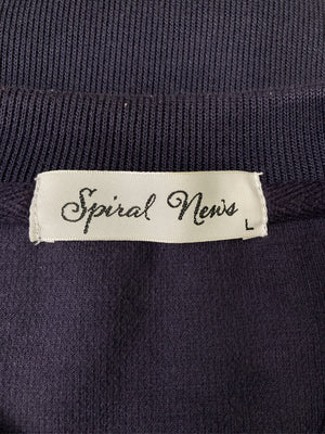 SPIRAL NEWS/スパイラルニュース/スウェット/トップス/ネイビー/L