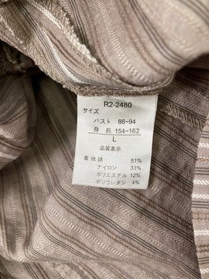 Volante/シャツ/ブラウス/トップス/ブラウン/L