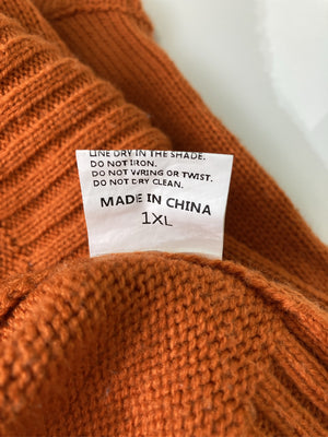 ニット/セーター/トップス/オレンジ/1XL
