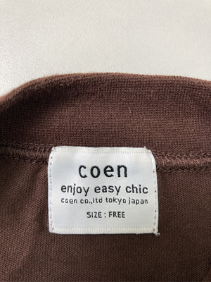 coen/コーエン/Tシャツ/カットソー/トップス/ブラウン/free