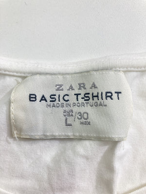 ZARA/ザラ/Tシャツ/カットソー/トップス/ホワイト/EUR L/USA L/MEX 30