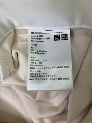 UNIQLO/ユニクロ/スラックス/パンツ/ホワイト/M ウエスト63-69cm ヒップ88-94cm