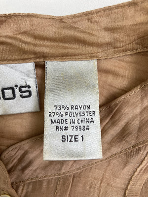 CHICO`S/シャツ/ブラウス/トップス/ブラウン/1