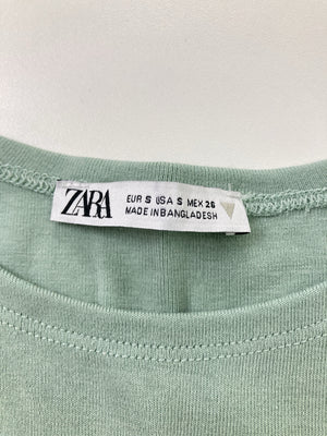 ZARA/ザラ/Tシャツ/カットソー/トップス/ライトグリーン/S
