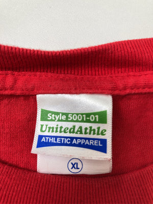 UNITED ATHLE/ユナイテッドアスレ/Tシャツ/カットソー/トップス/レッド/XL