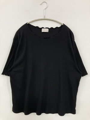 Leahmatin/Tシャツ/カットソー/トップス/ブラック/3L-4L