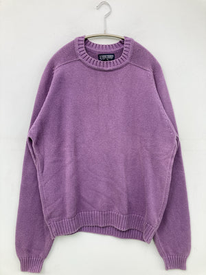 ランズエンド LANDS' END ニット セーター パネル M 紫 パープル LANDS' END/ランズエンド/ニット/セーター/トップス/パープル/M – 古着