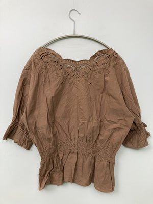 シャツ/ブラウス/トップス/ブラウン/L