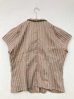 Volante/シャツ/ブラウス/トップス/ブラウン/L