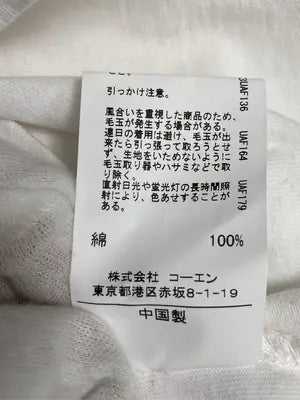 coen/コーエン/Tシャツ/カットソー/トップス/ホワイト/SMALL