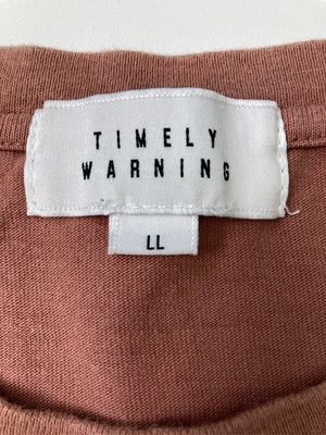 TIMELY WARNING/タイムリーワーニング/Tシャツ/カットソー/トップス/ブラウン/LL