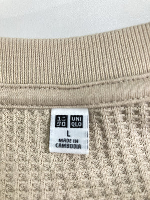 UNIQLO/ユニクロ/Tシャツ/カットソー/トップス/ベージュ/L