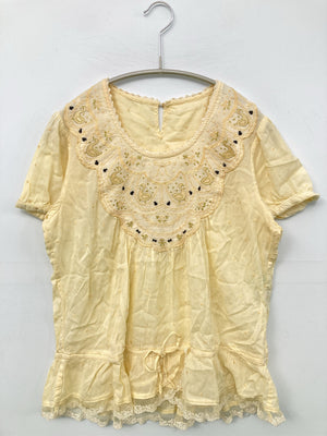 Tシャツ/カットソー/トップス/イエロー/M