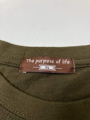 The purpose of life/Tシャツ/カットソー/トップス/カーキ/3L