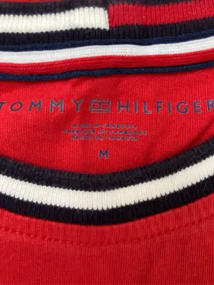 TOMMY HILFIGER/トミーヒルフィガー/Tシャツ/カットソー/トップス/レッド/M