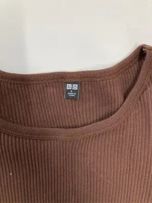 UNIQLO/ユニクロ/Tシャツ/カットソー/トップス/ブラウン/L