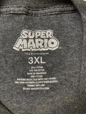 super mario/Tシャツ/カットソー/トップス/グレー/3XL
