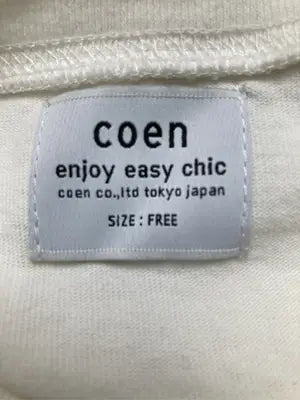 coen/コーエン/Tシャツ/カットソー/トップス/ホワイト/FREE