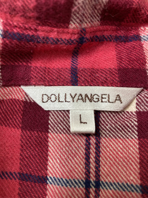 DOLLYANGELA/シャツワンピース/ワンピース/ドレス/レッド/L