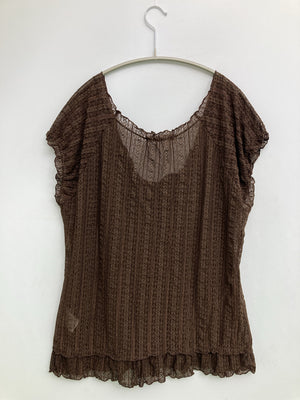 isageisland/シャツ/ブラウス/トップス/ブラウン/3L