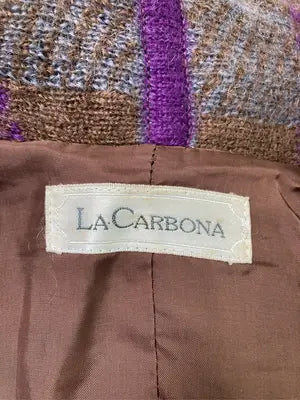 LA CARBONA/ノーカラーコート/ジャケット/アウター/パープル