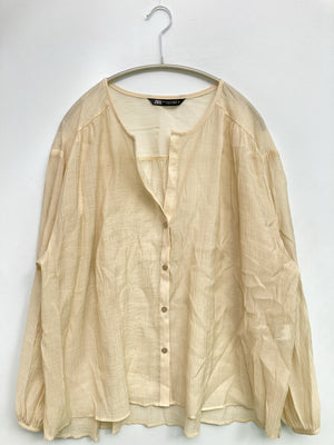 ZARA/ザラ/シャツ/ブラウス/トップス/ベージュ/XS