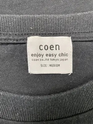 coen/コーエン/Tシャツ/カットソー/トップス/ブラック/MEDIUM