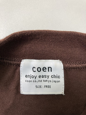 coen/コーエン/Tシャツ/カットソー/トップス/ブラウン/free