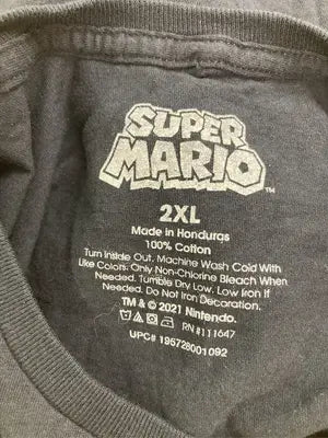 super mario/Tシャツ/カットソー/トップス/ブラック/2XL