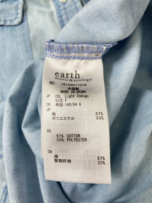 earth music&ecology/アースミュージックアンドエコロジー/シャツワンピース/ワンピース/ドレス/スカイブルー/F