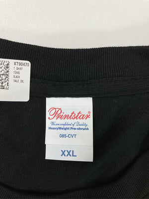 Printstar/プリントスター/Tシャツ/カットソー/トップス/ブラック/XXL
