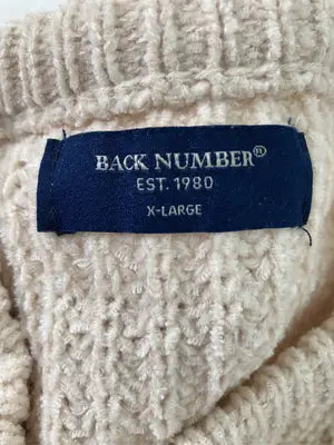 BACK NUMBER/バックナンバー/ニット/セーター/トップス/アイボリー/X-LARGE