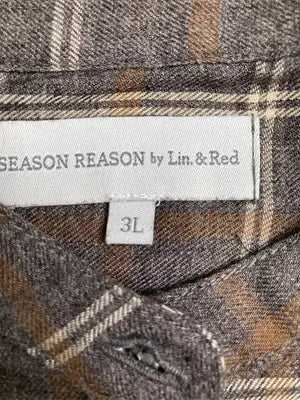 SEASON REASON by Lin.&Red/シーズンリーズンバイリンアンドレッド/シャツワンピース/ワンピース/ドレス/ブラウン/3L