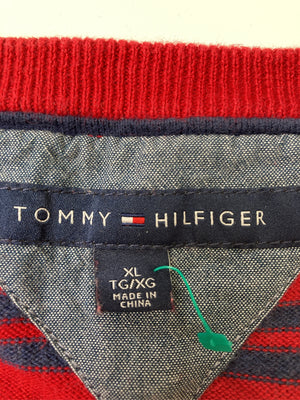 TOMMY HILFIGER/トミーヒルフィガー/ニット/セーター/トップス/レッド/XL