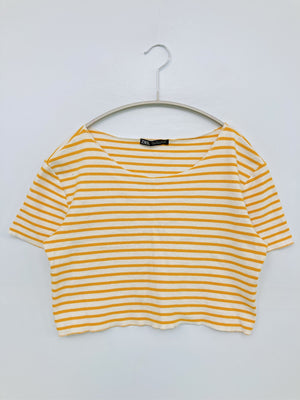 ZARA/ザラ/Tシャツ/カットソー/トップス/イエロー/L
