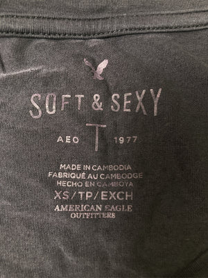 AMERICAN EAGLE/アメリカンイーグル/Tシャツ/カットソー/トップス/ブラック/XS