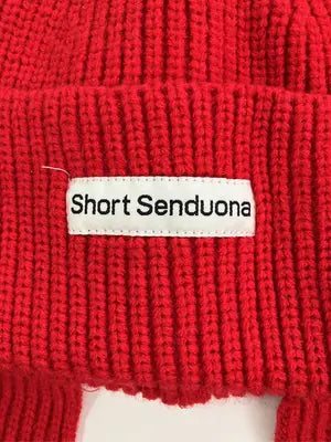 short senduona/ニットキャップ/ビーニー/帽子/レッド